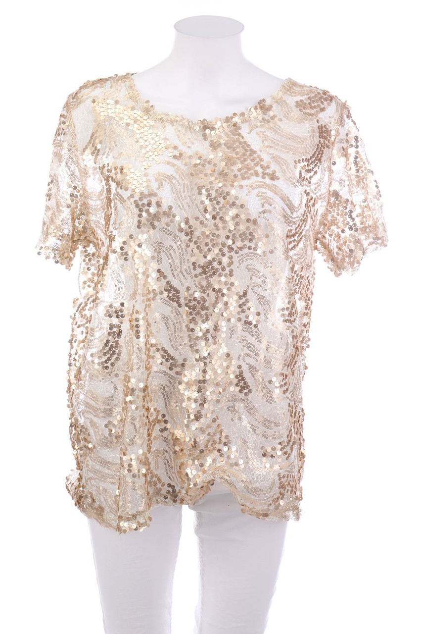 Boohoo - Pailletten-Kurzarm-Bluse - M