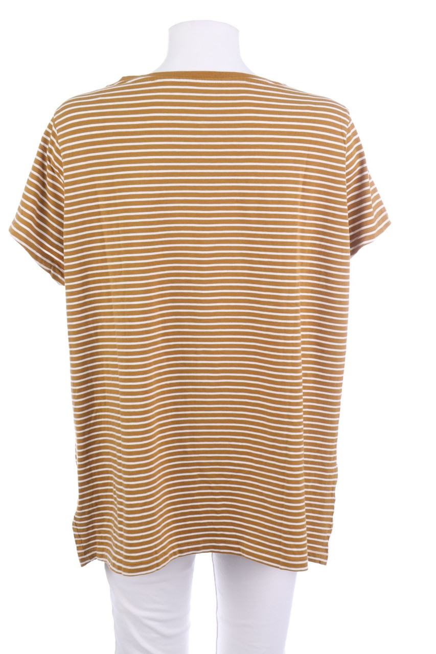 G!na - Streifen-Kurzarm-Shirt - 2XL