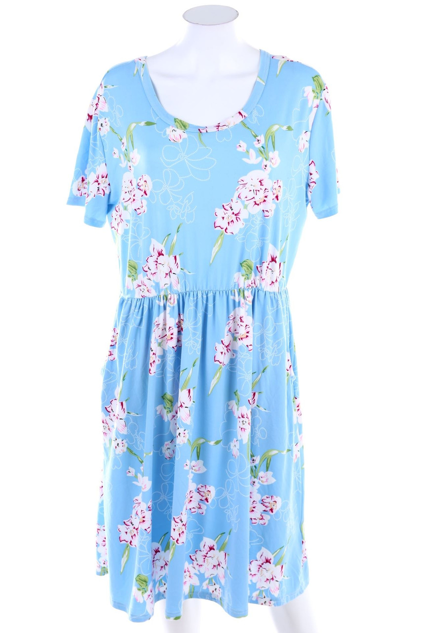 Ohne Label - Midikleid mit Blumen-Print - XXL