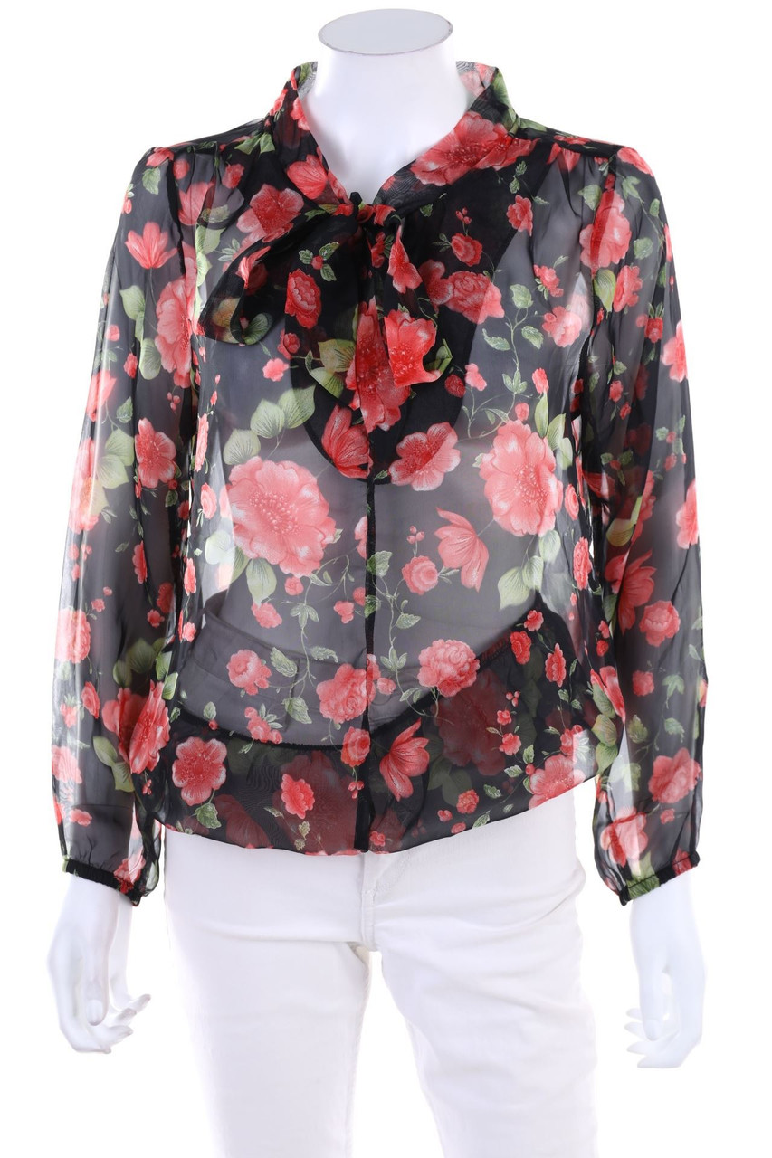 SURE - Schluppen-Bluse mit Blumen-Print - D 38