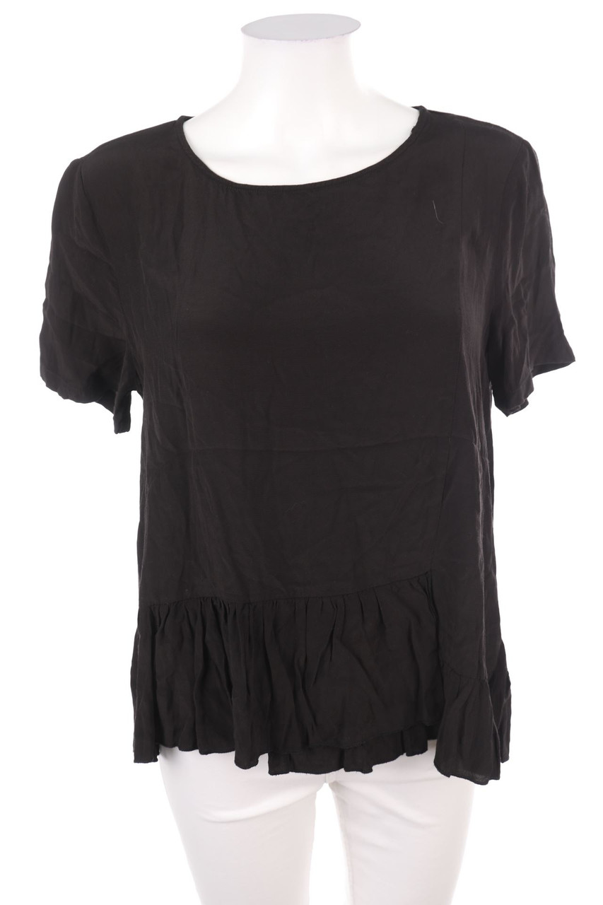 MANGO - Kurzarm-Shirt mit Schößchen - L