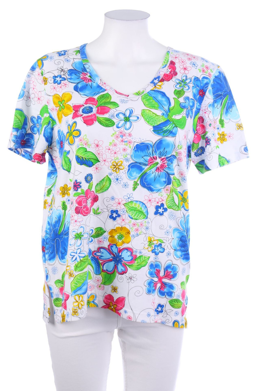 bluhmod - Kurzarm-Shirt mit Blumen-Print - M