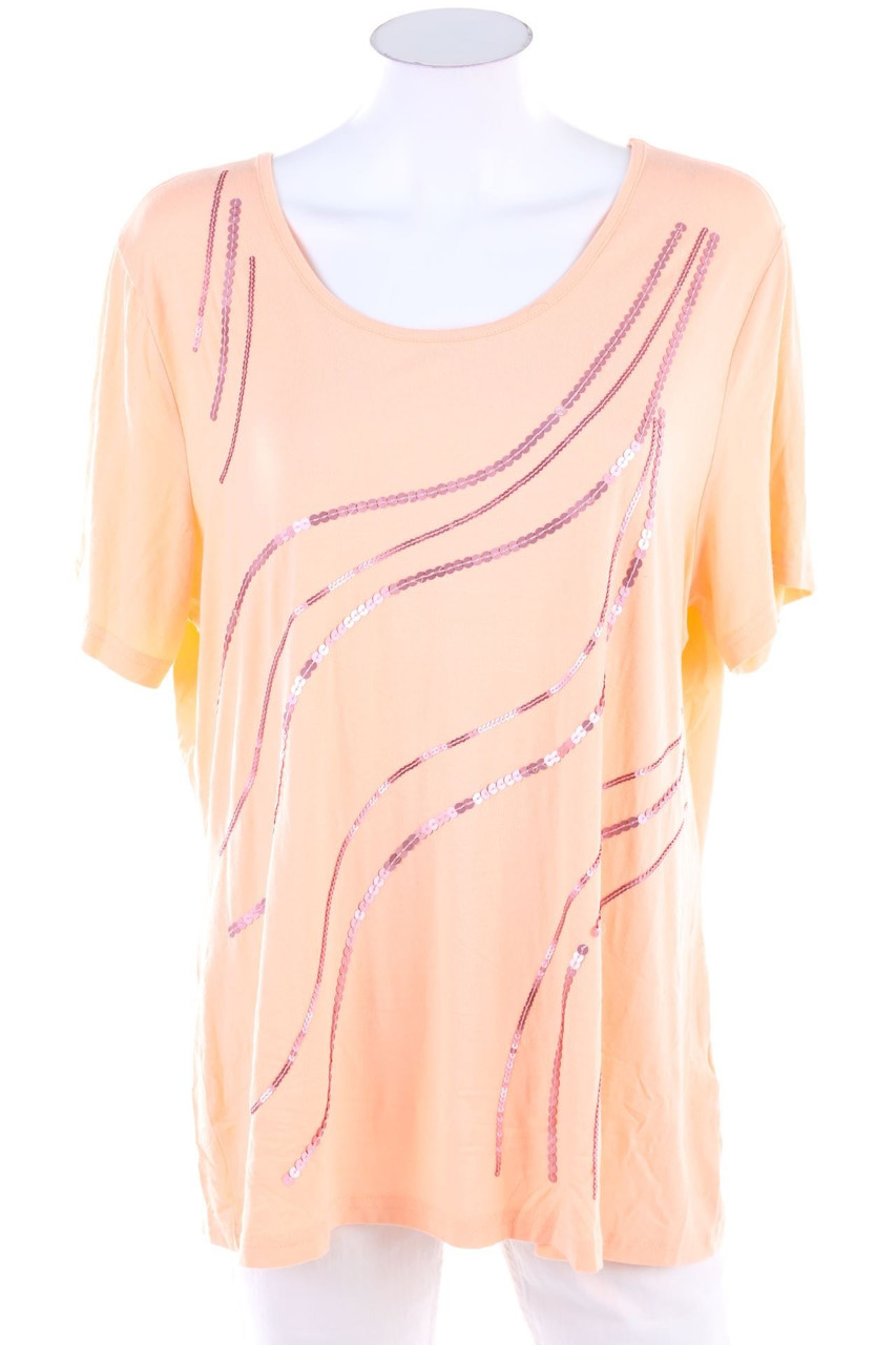 Alessa W. collection - Kurzarm-Shirt mit Pailletten - XXXXL