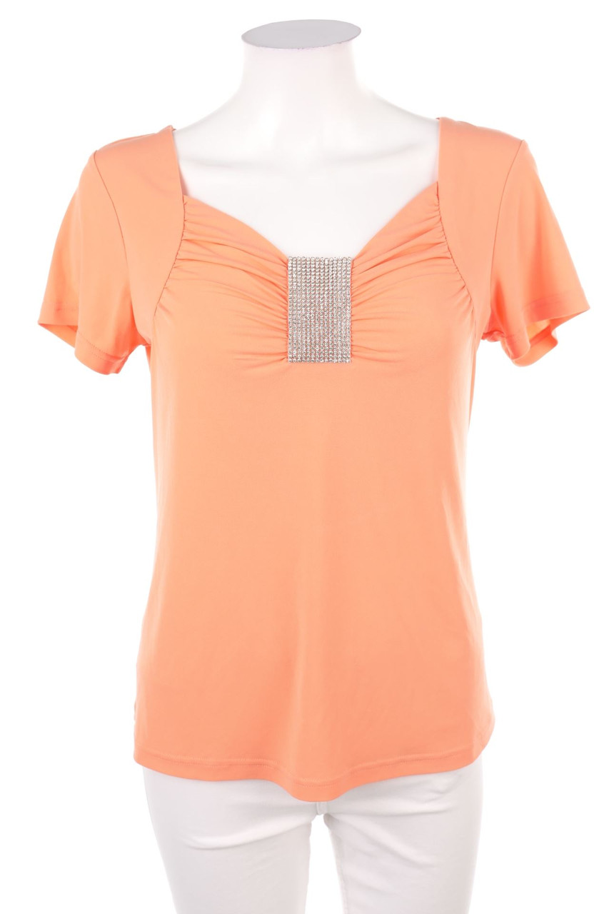 AMY VERMONT - Kurzarm-Shirt mit Strass-Steinen - M