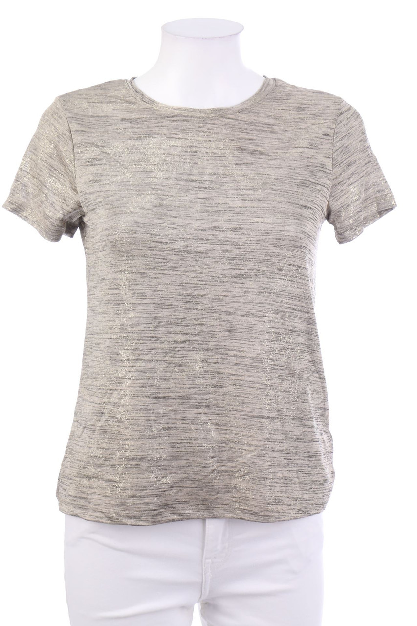 H&M - Kurzarm-Shirt mit Metallic-Effekt - XS