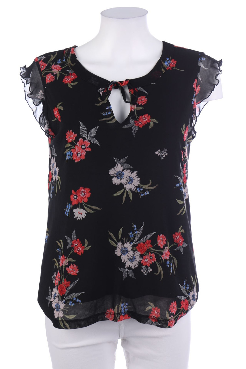 s.Oliver - Mesh-Blusentop mit Blumen-Print - S