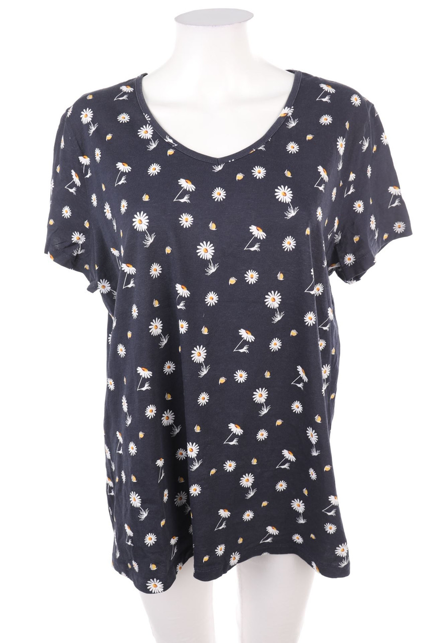Laura Torelli - Kurzarm-Shirt mit Blumen-Print - XL