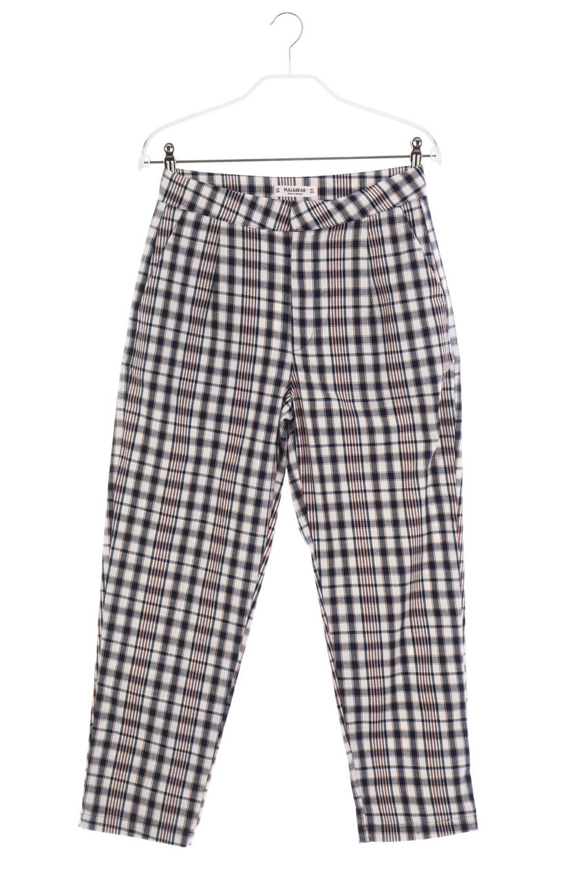 PULL&BEAR - Bundfalten-Hose mit Tartan-Muster - W34