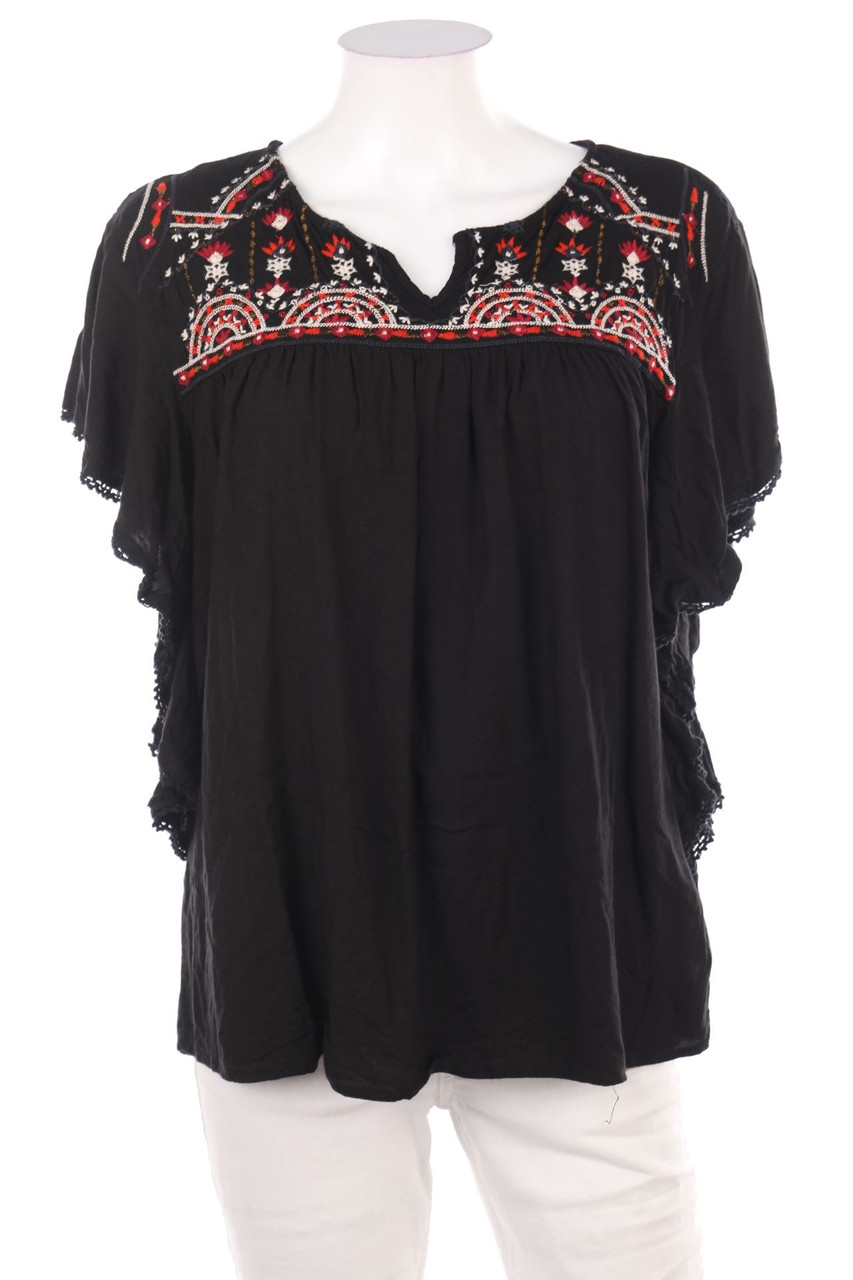 SECONDHAND - Tunika-Bluse im Folklore-Stil - L