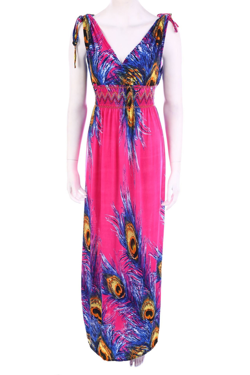 Ohne Label - Maxi-Kleid mit Print - M