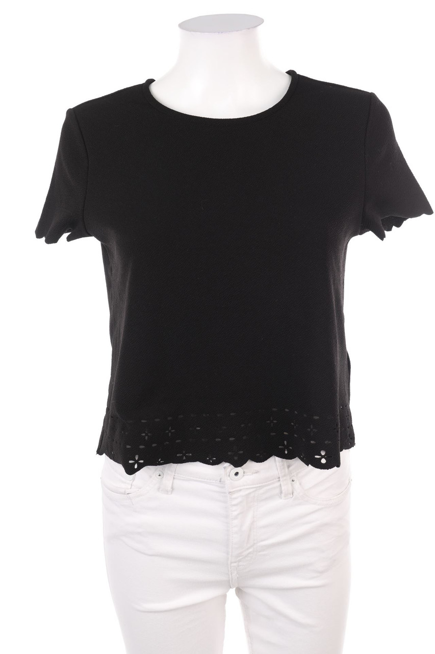 H&M - Kurzarm-Shirt mit Lochspitze - S