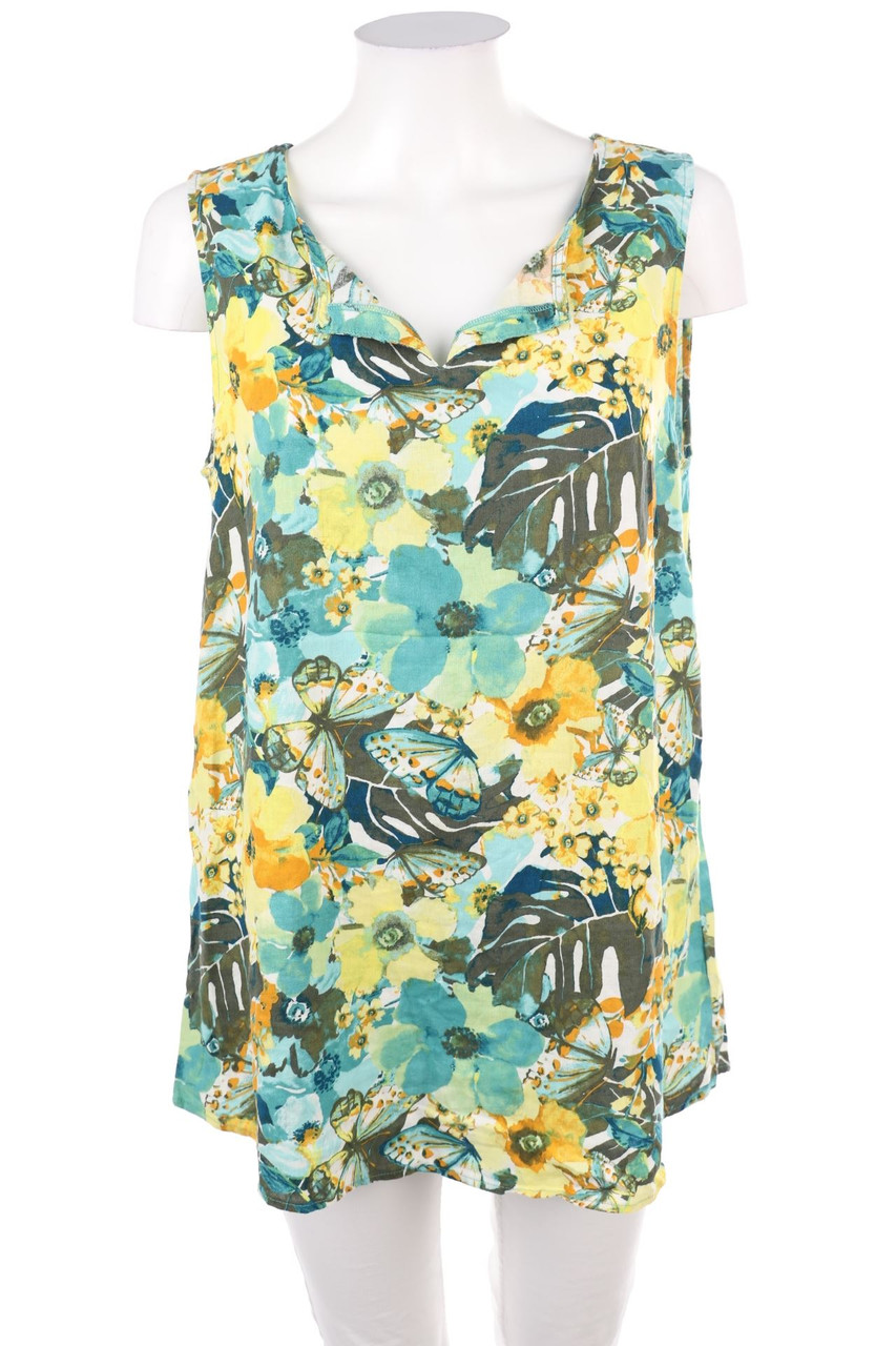 Laura Torelli - Blusentop mit Leinen - M