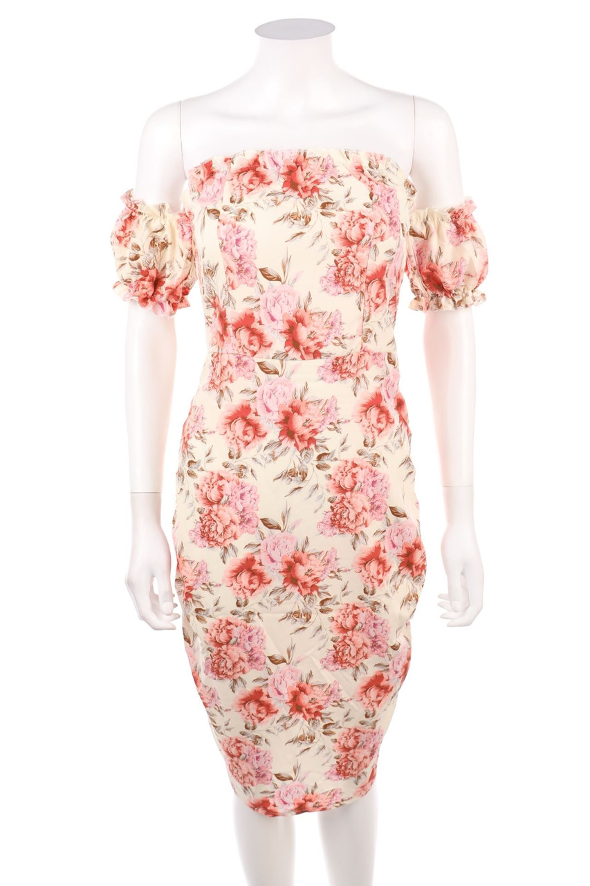 SHEIN - Carmen-Kleid mit Blumen-Print - S