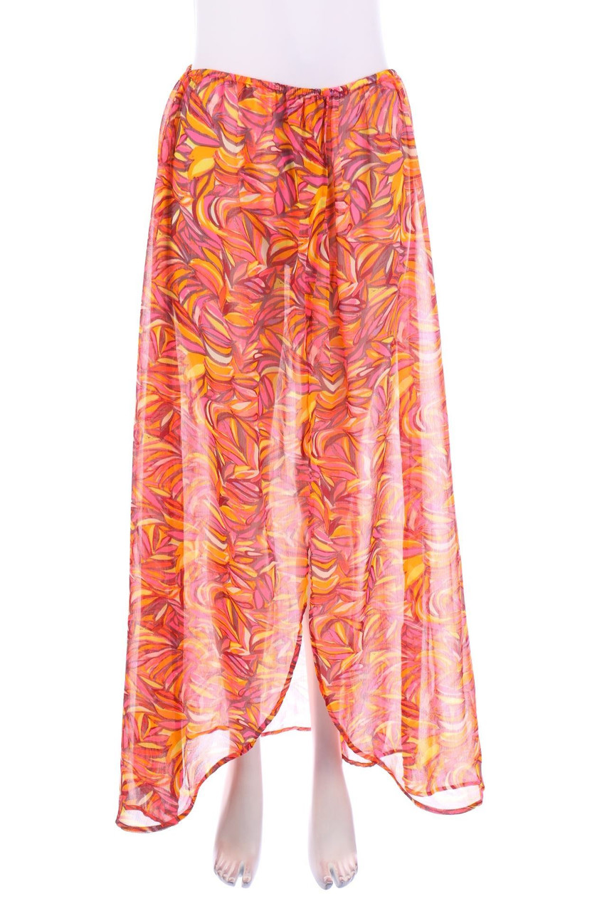 Ohne Label - Strand-Maxi-Rock mit floralem Muster - XS