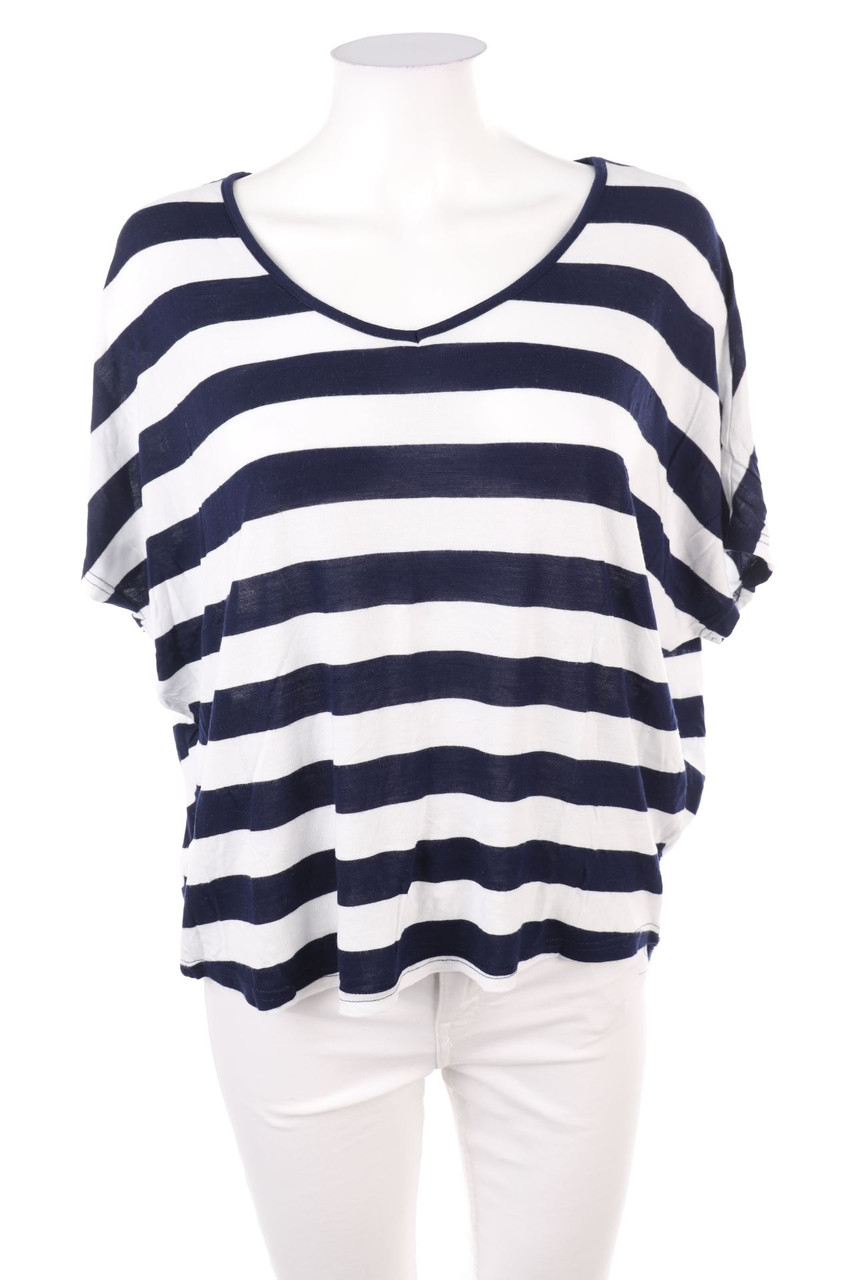 AMISU - Streifen-Kurzarm-Shirt - S