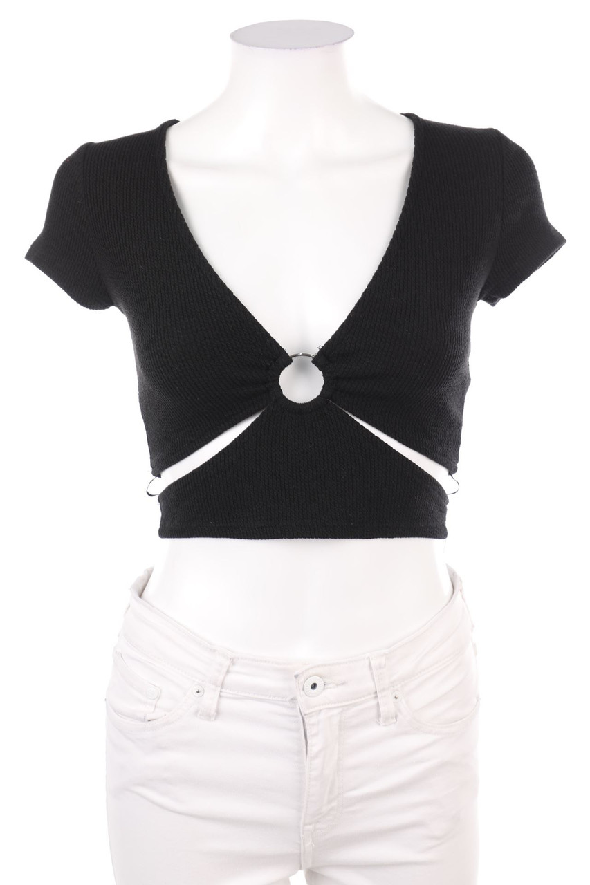 Bershka - Cropped-Kurzarm-Shirt - XS