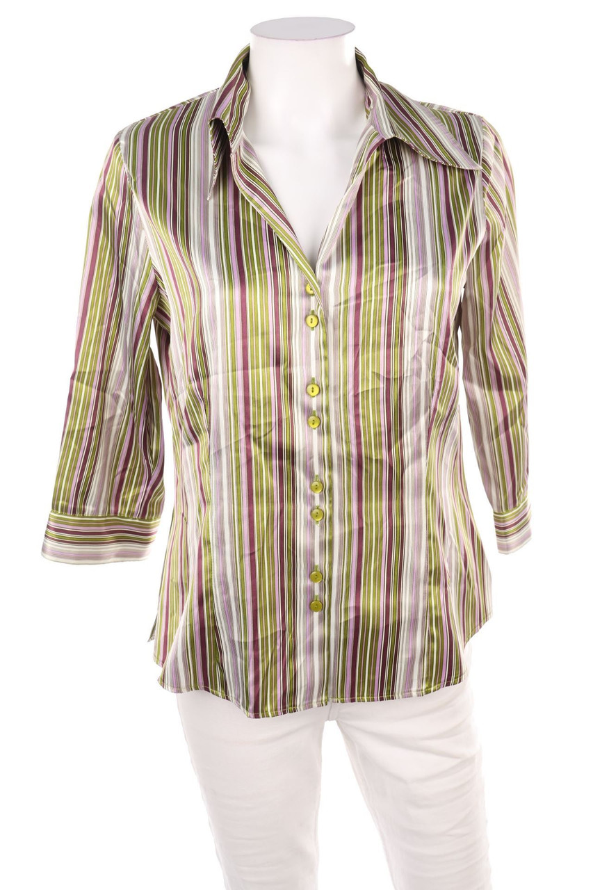 Gelco - Streifen-Bluse mit 3/4-Ärmel - L