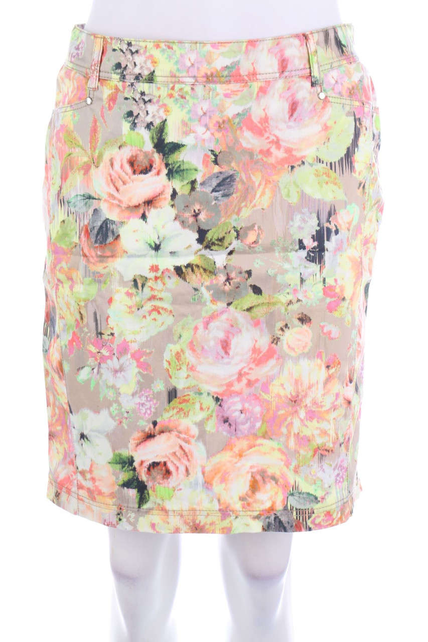 Charles Vögele - Rock mit Blumen-Print - M