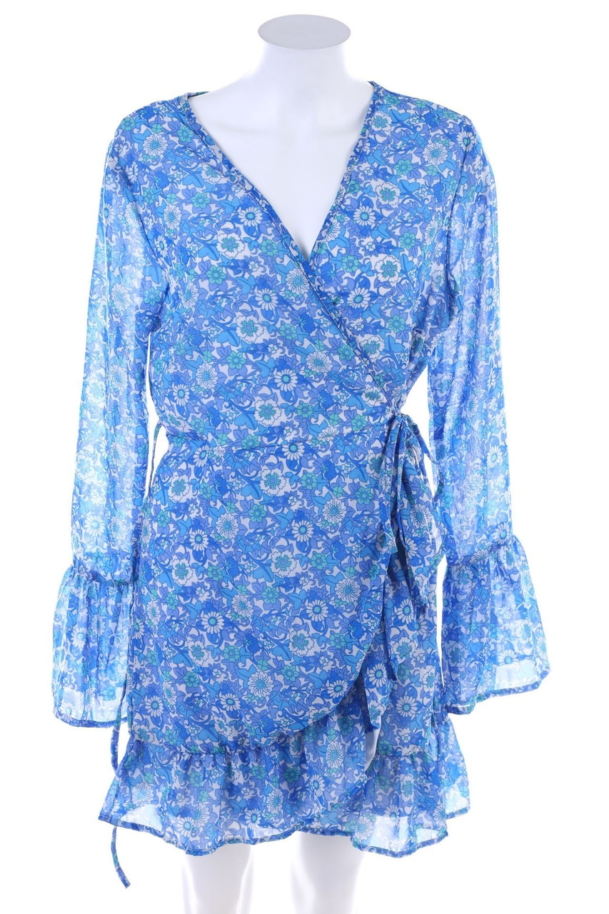 SECONDHAND - Wickelkleid mit Blumen-Print - L