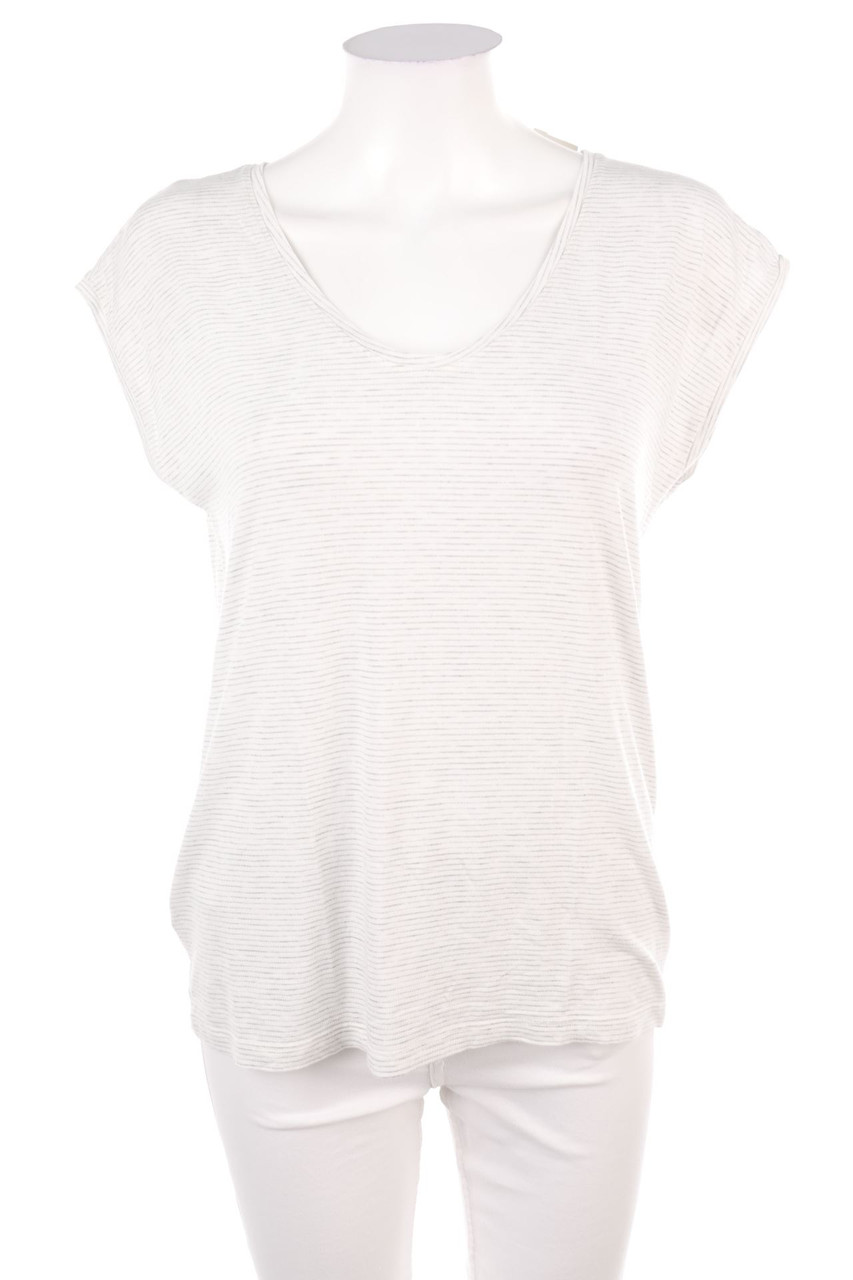 pieces - Kurzarm-Shirt mit Streifen - M