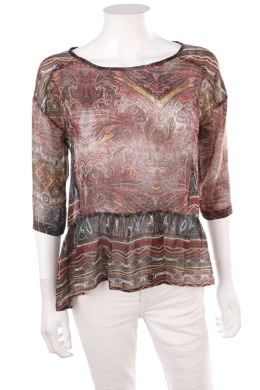 Bershka - Print-Bluse mit 3/4-Ärmel - D 38