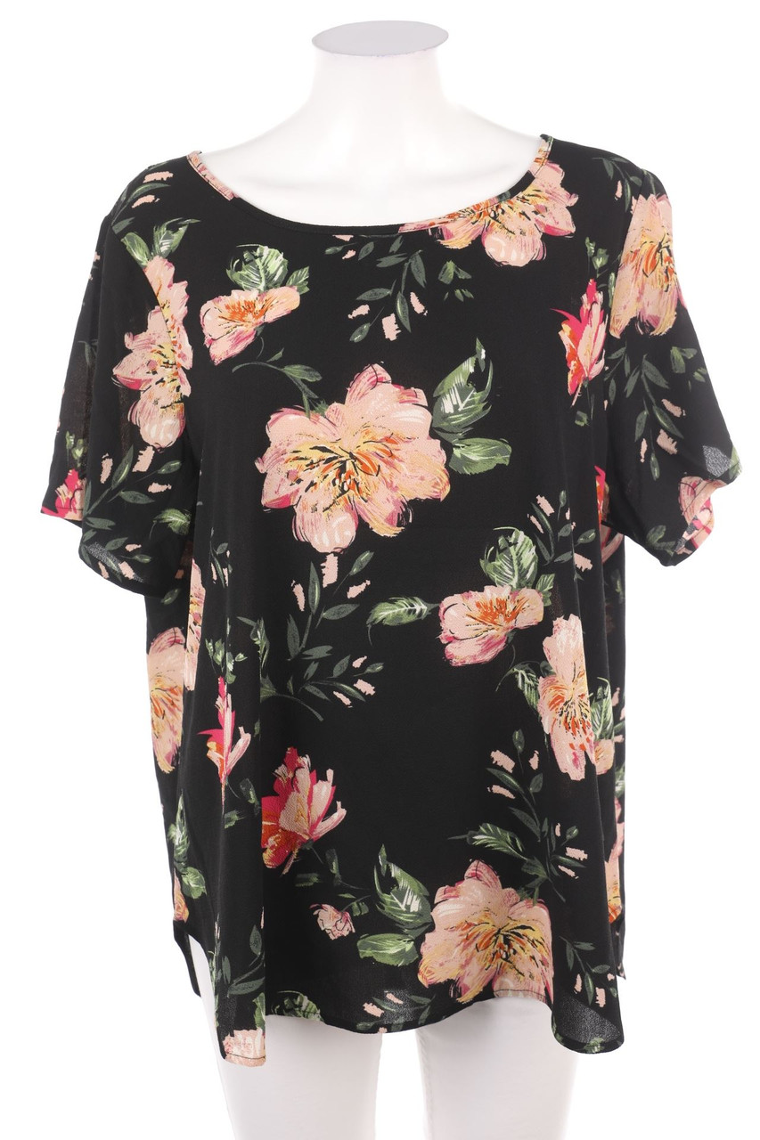 ONLY CARMAKOMA - Kurzarm-Bluse mit Blumen-Print - 3XL