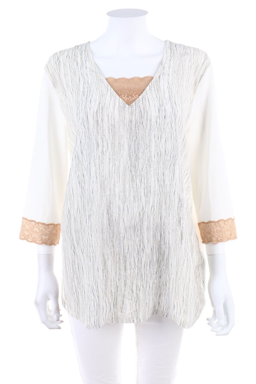 Kiabi - Print-Bluse mit Spitze - D 46-48