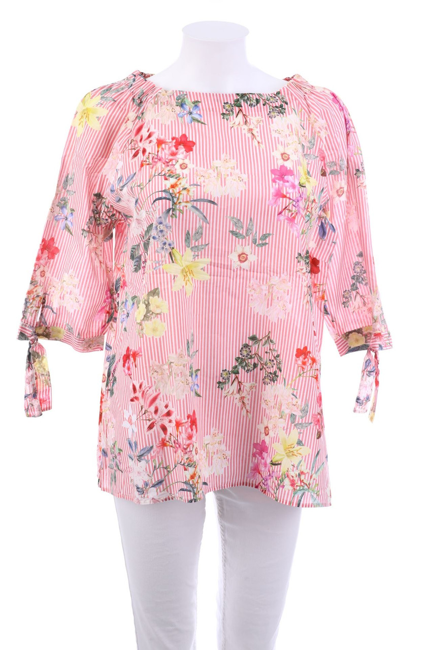 eterna - Bluse mit 3/4-Ärmel aus Baumwolle mit Blumen-Print - 2XL