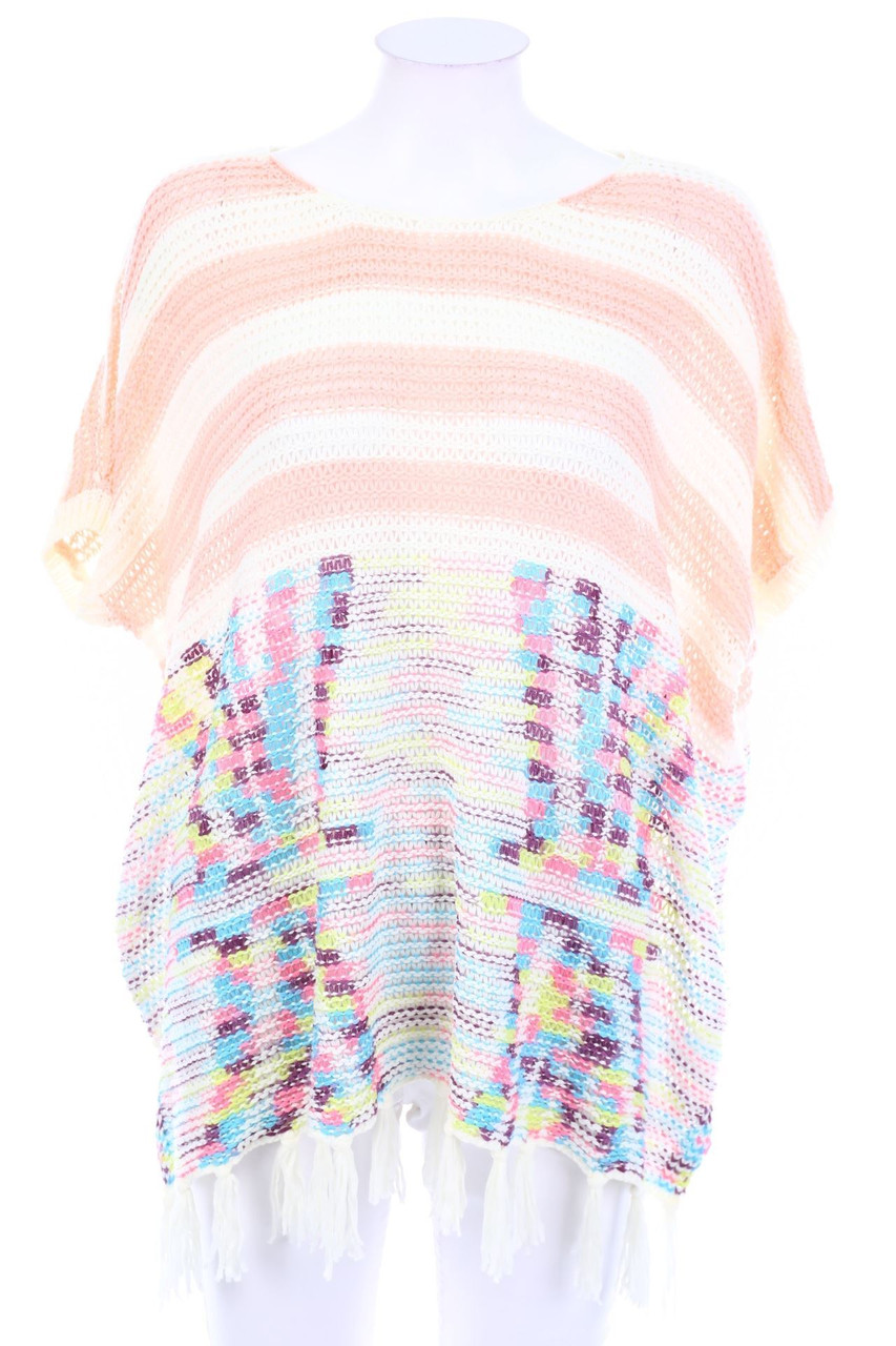 Amo & Roma - Print-Strick-Pullover mit Fransen - D 50