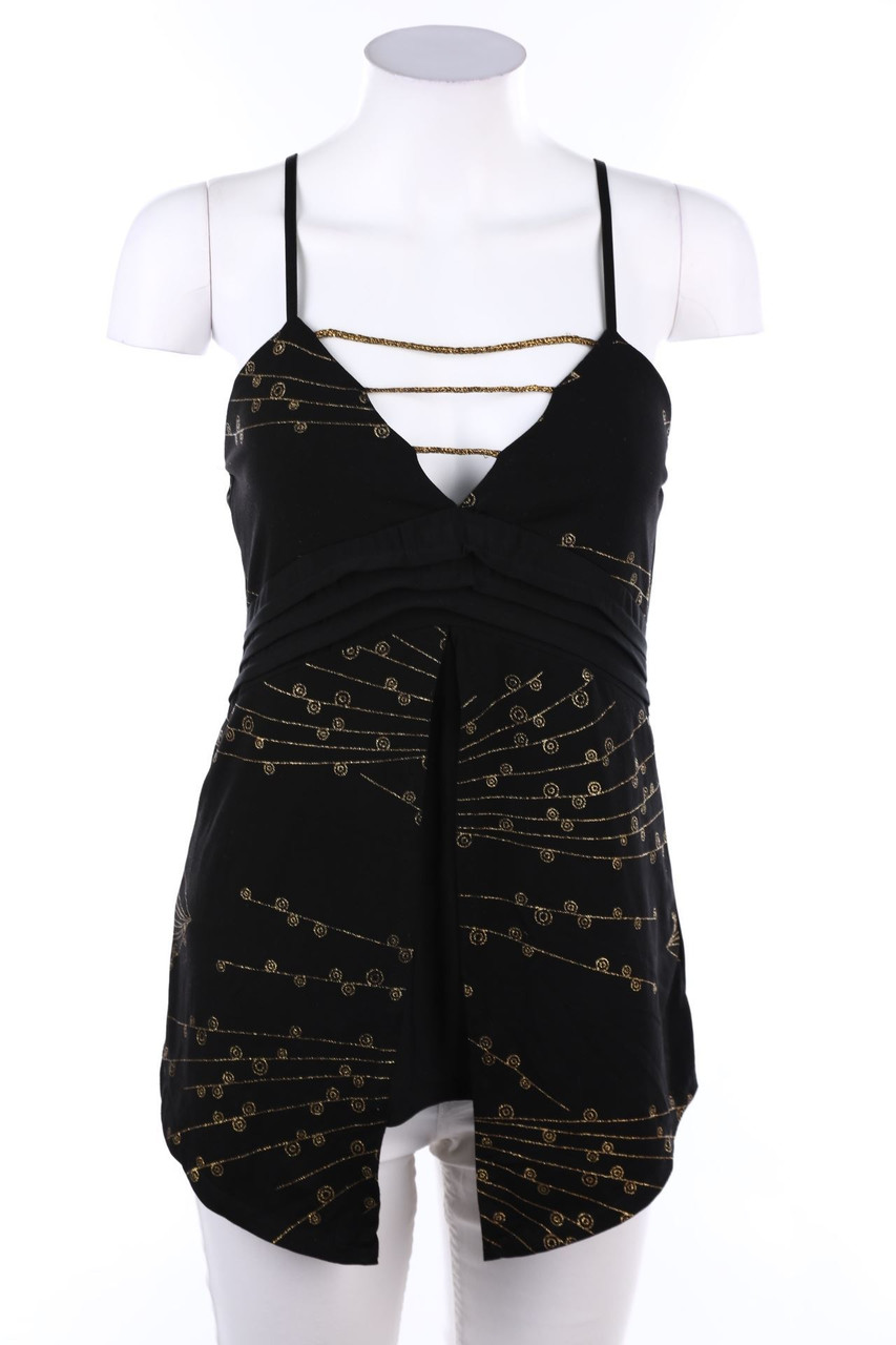 SECONDHAND - Blusentop im Layer Look mit Print - D 32