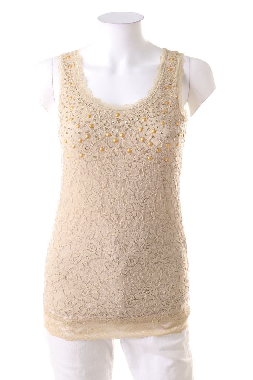 SECONDHAND - Spitzen-Top - S