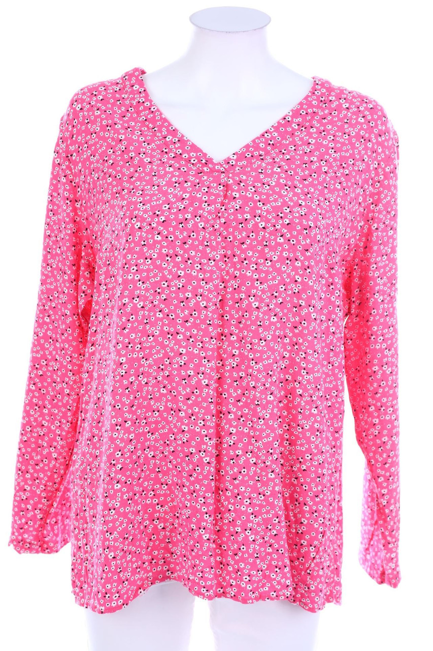 Ohne Label - Print-Bluse mit Roll-up-Manschette - D 50