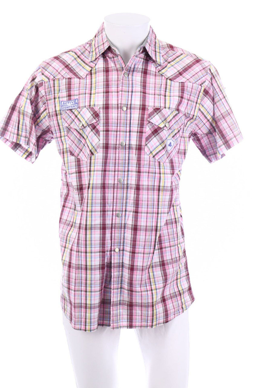 Identic - Baumwoll-kariertes Kurzarm-Hemd - S