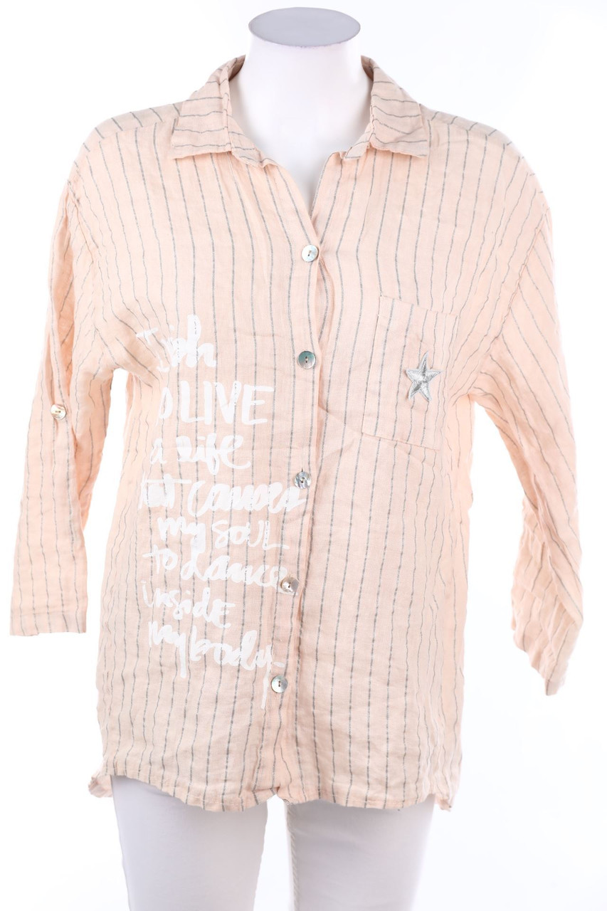 Ohne Label - Hemd-Bluse mit Glitzer - D 42