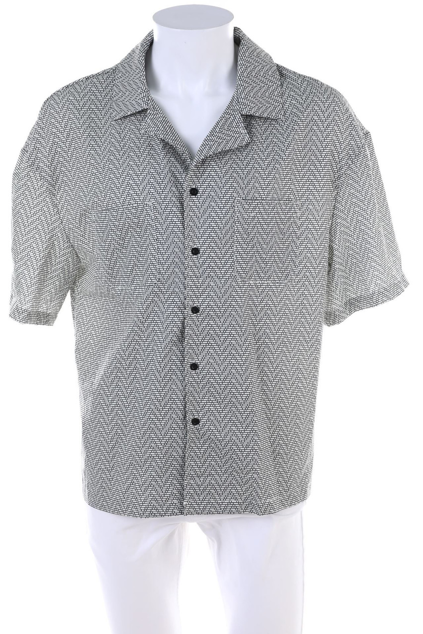 Ohne Label - Kurzarm-Hemd mit Print - XL