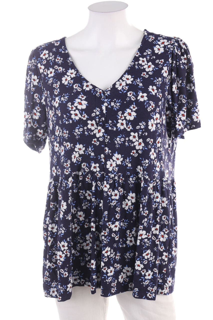 F&F - Kurzarm-Shirt mit Blumen-Print - XL