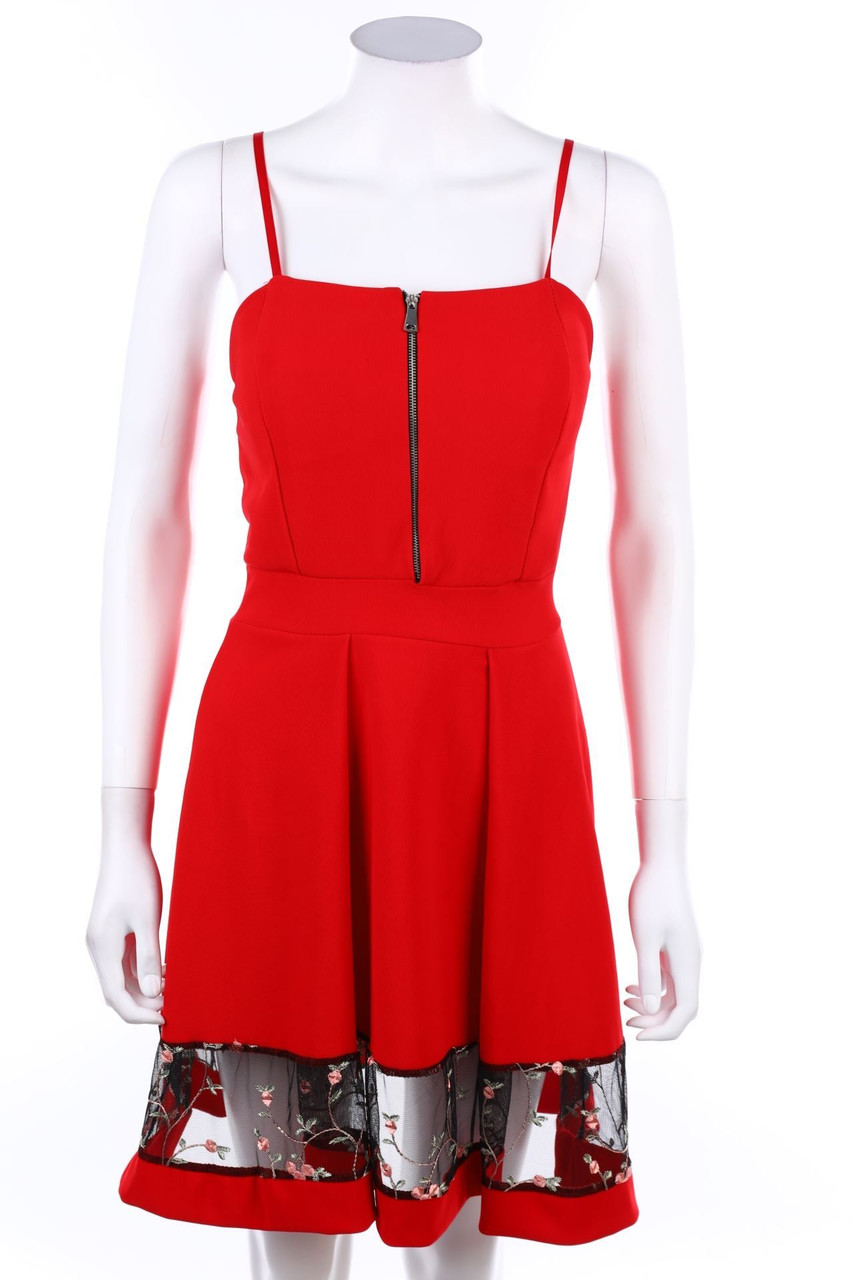 Ohne Label - Kleid mit Mesh-Einsatz - D 32-34