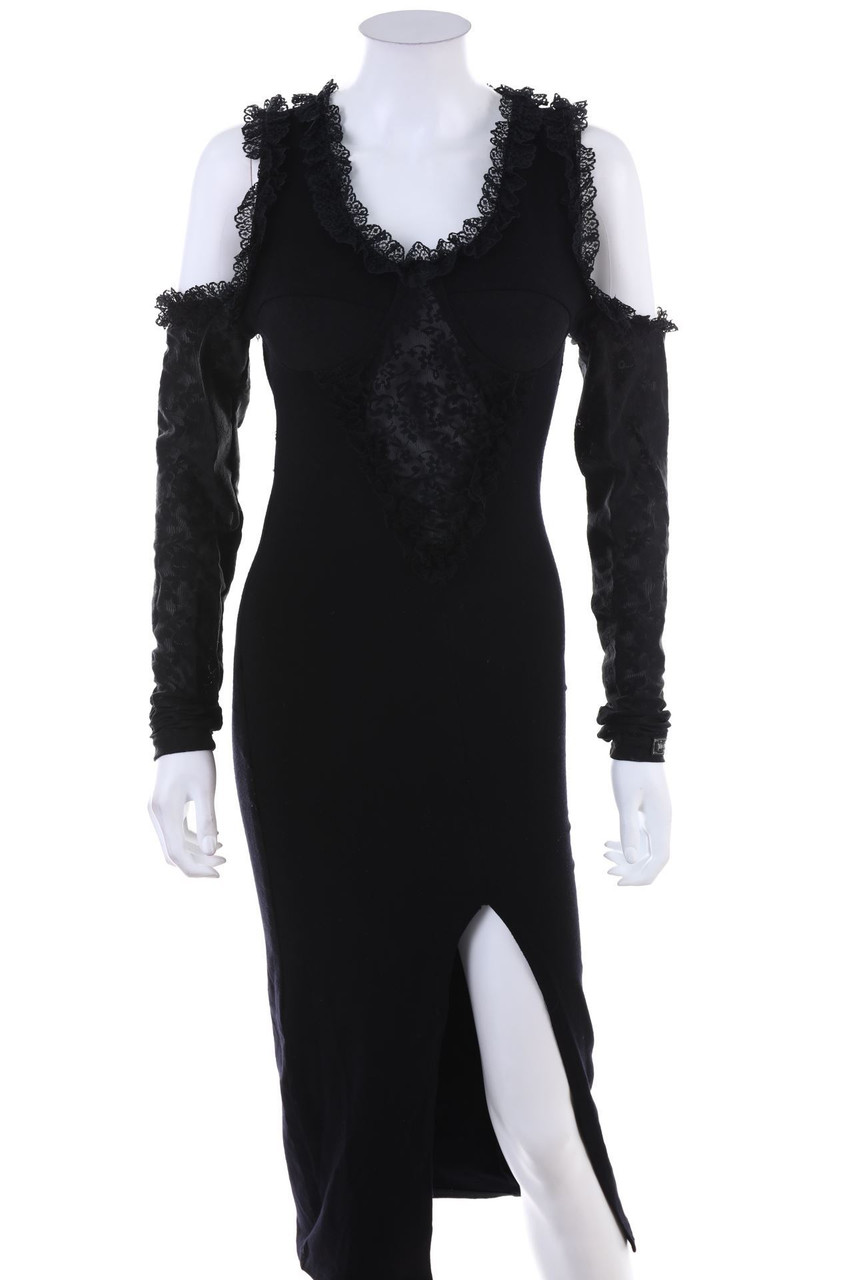FILLE À SUIVRE - Cold-Shoulder-Abendkleid mit Rüschen - ONE SIZE