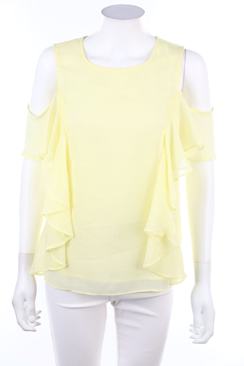 H&M - Cold-Shoulder-Bluse mit Volants - L