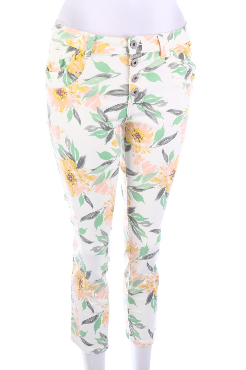 TAKKO - Baumwoll-Capri-Hose mit Blumen-Print - M