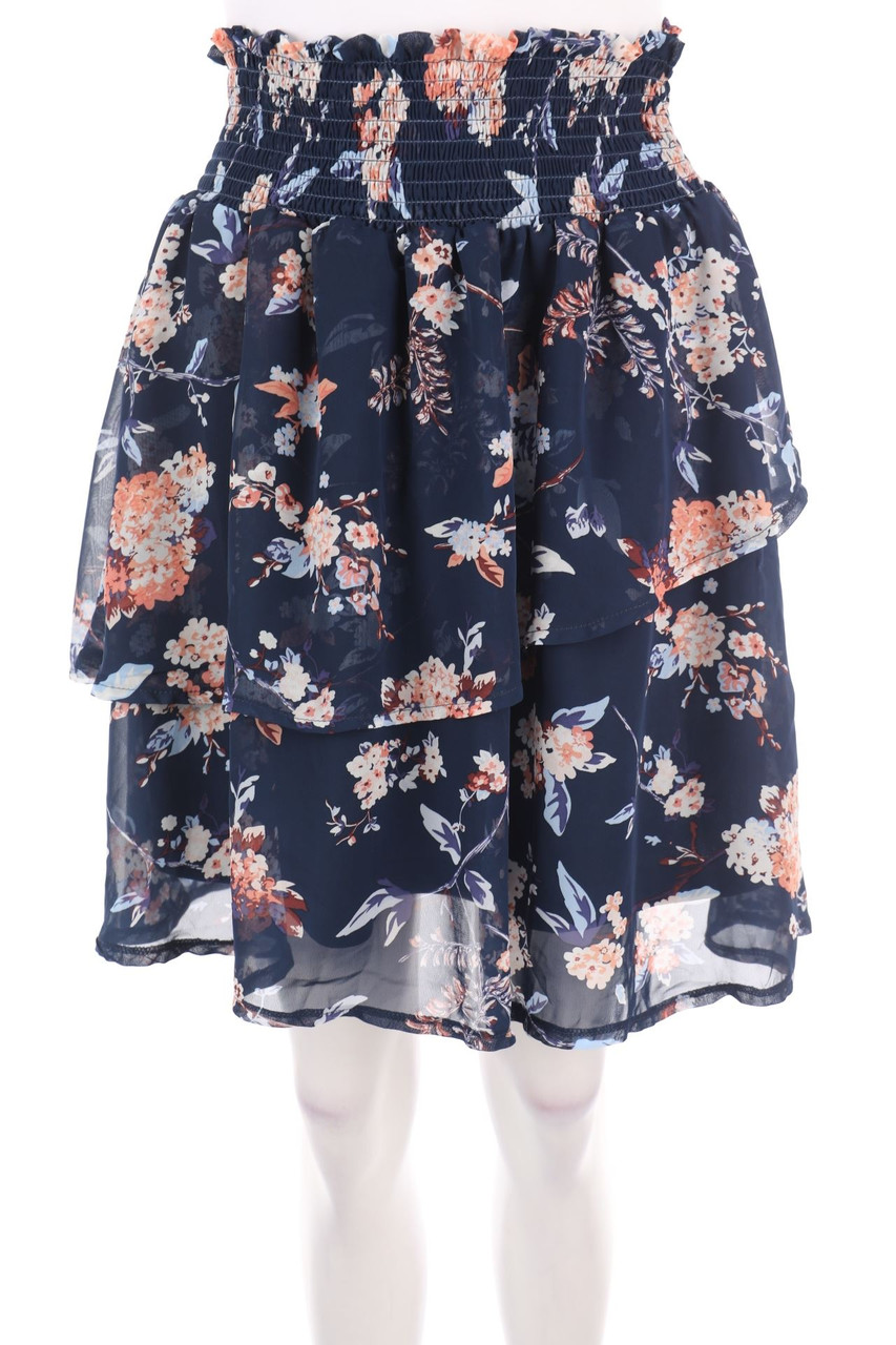 Laura Torelli COLLECTION - Rock im Layer Look mit Blumen-Print - S