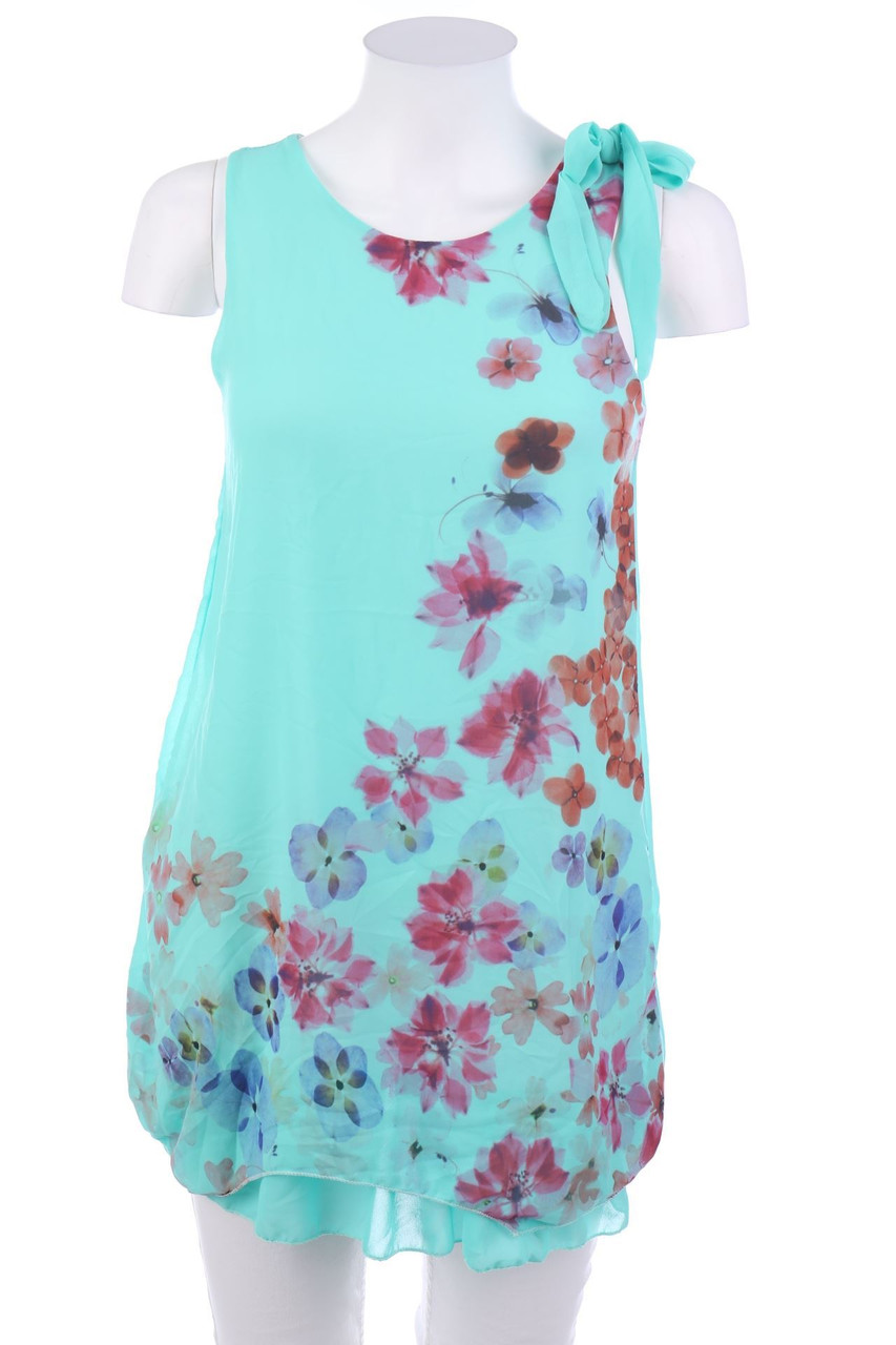 Ohne Label - Long-Blusentop mit Blumen-Print - D 34