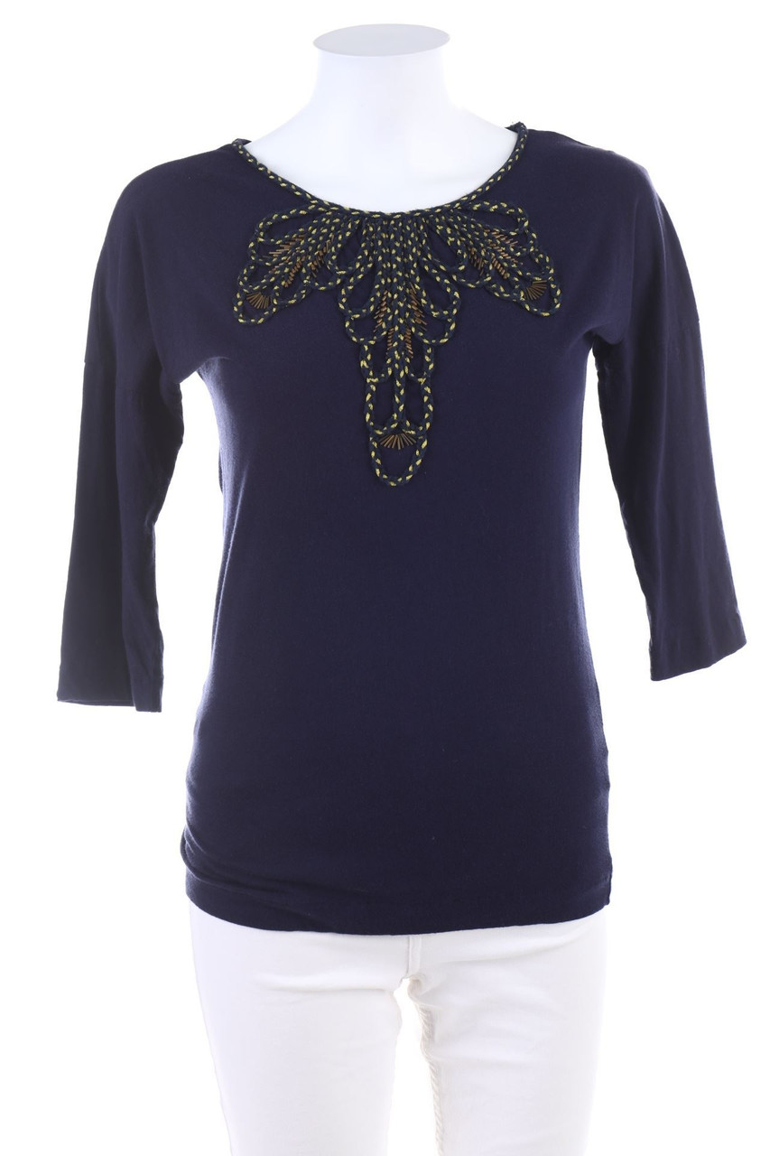 Ohne Label - 3/4-Arm-Shirt mit Applikationen - D 38