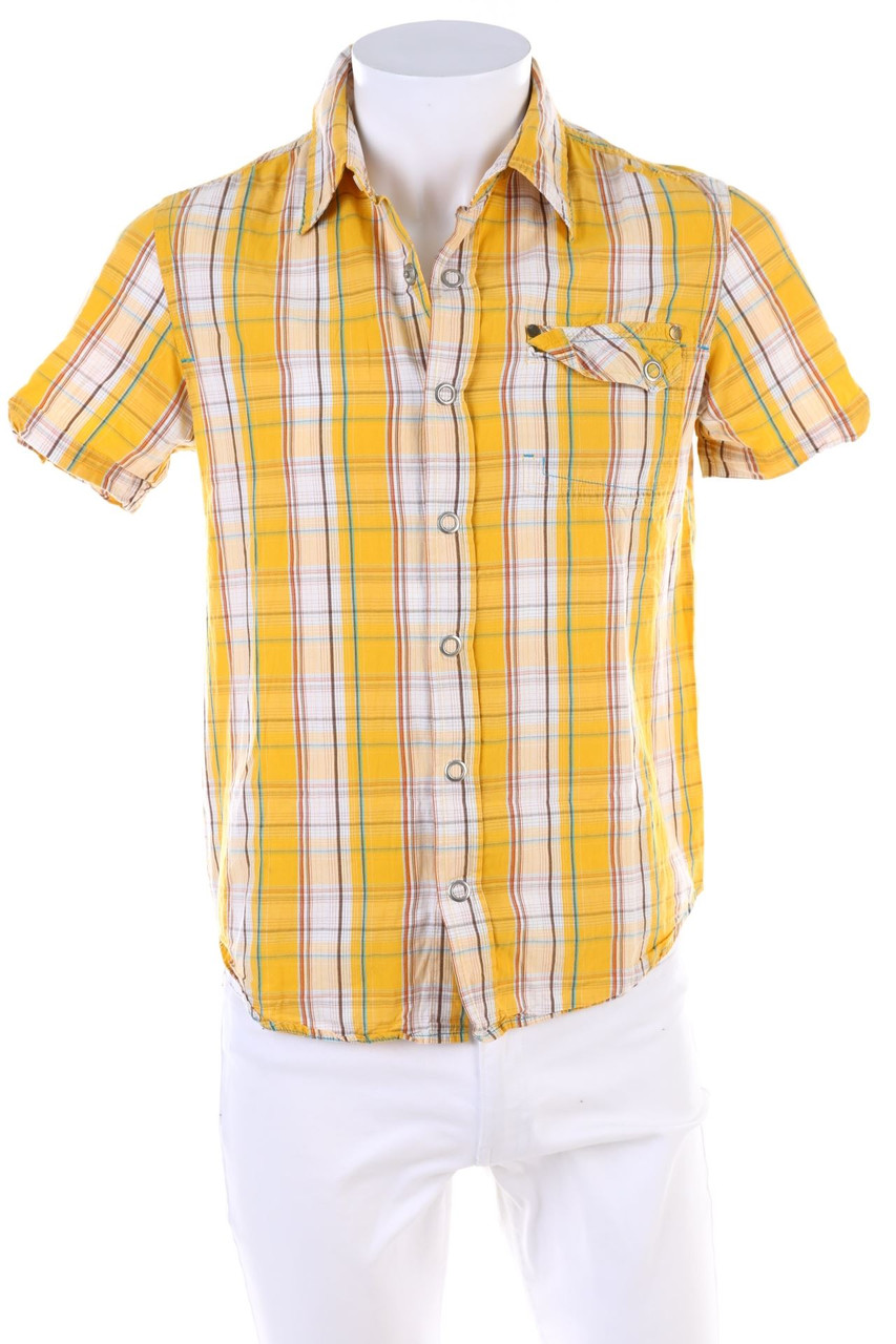SECONDHAND - Kurzarm-Hemd mit Karo-Muster - M
