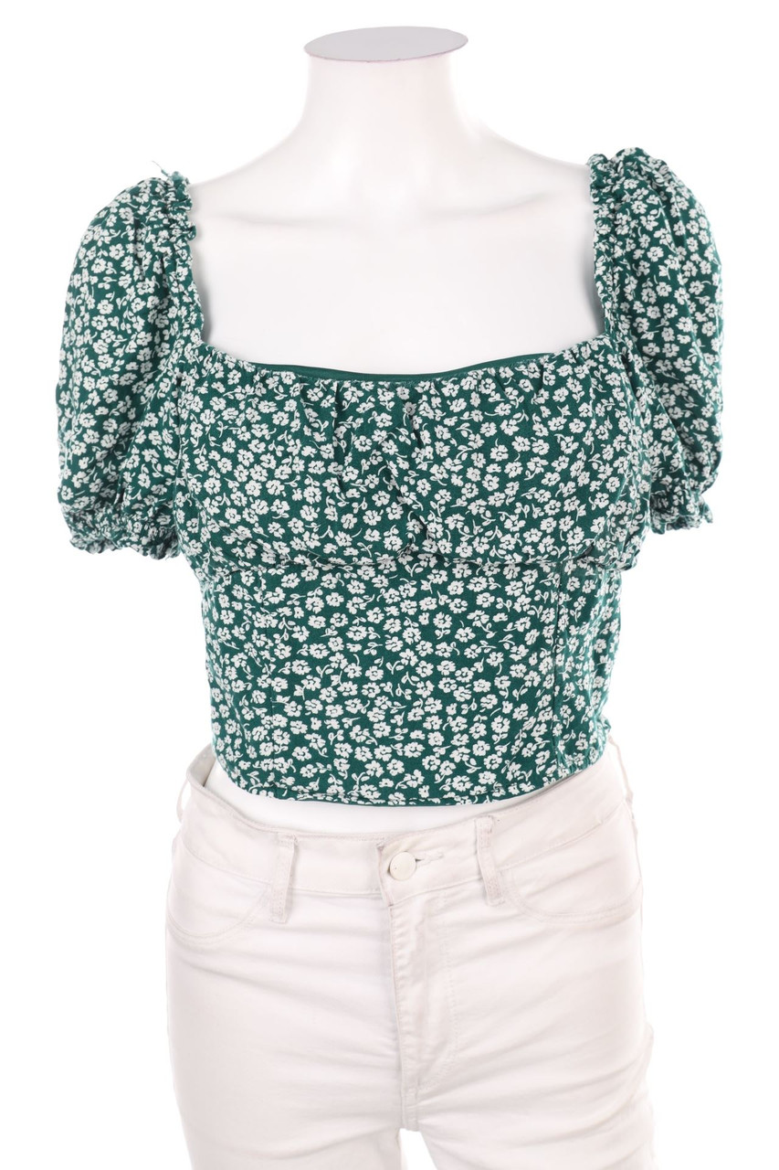 H&M - Kurzarm-Bluse mit Blumen-Print - M