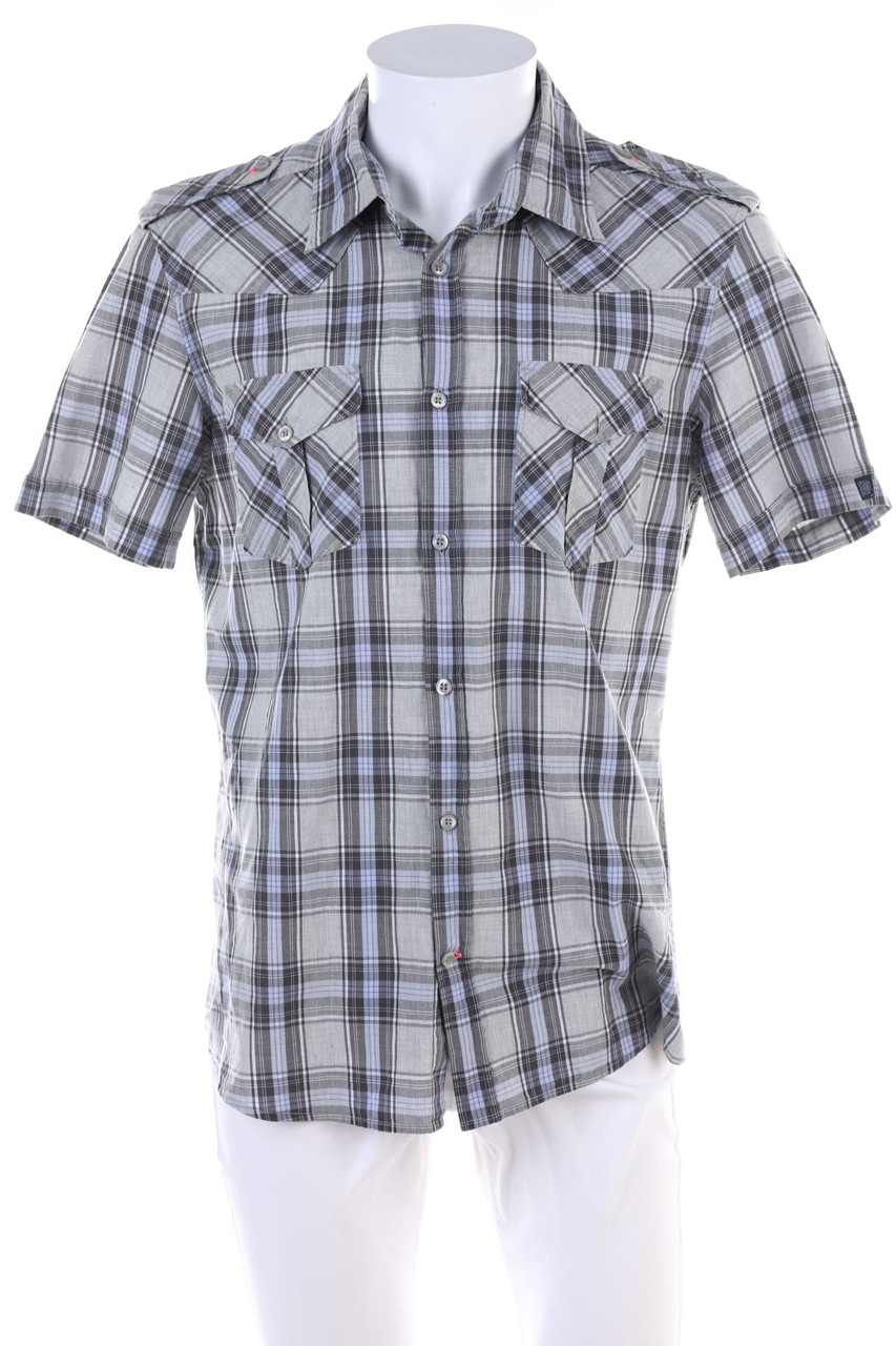 TOM TAILOR - Kurzarm-Hemd mit Karo-Muster - L