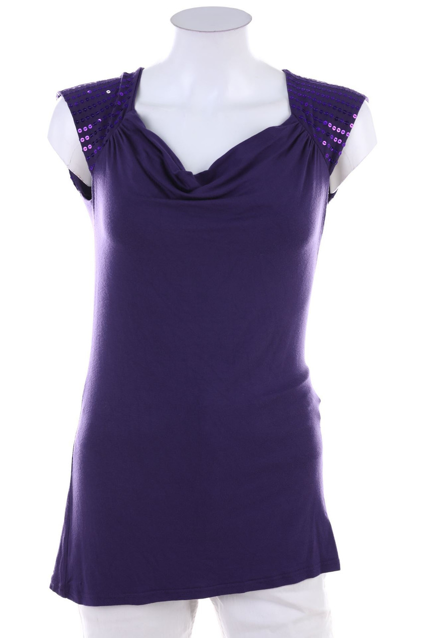 BLIND DATE - Kurzarm-Shirt mit Pailletten - D 38