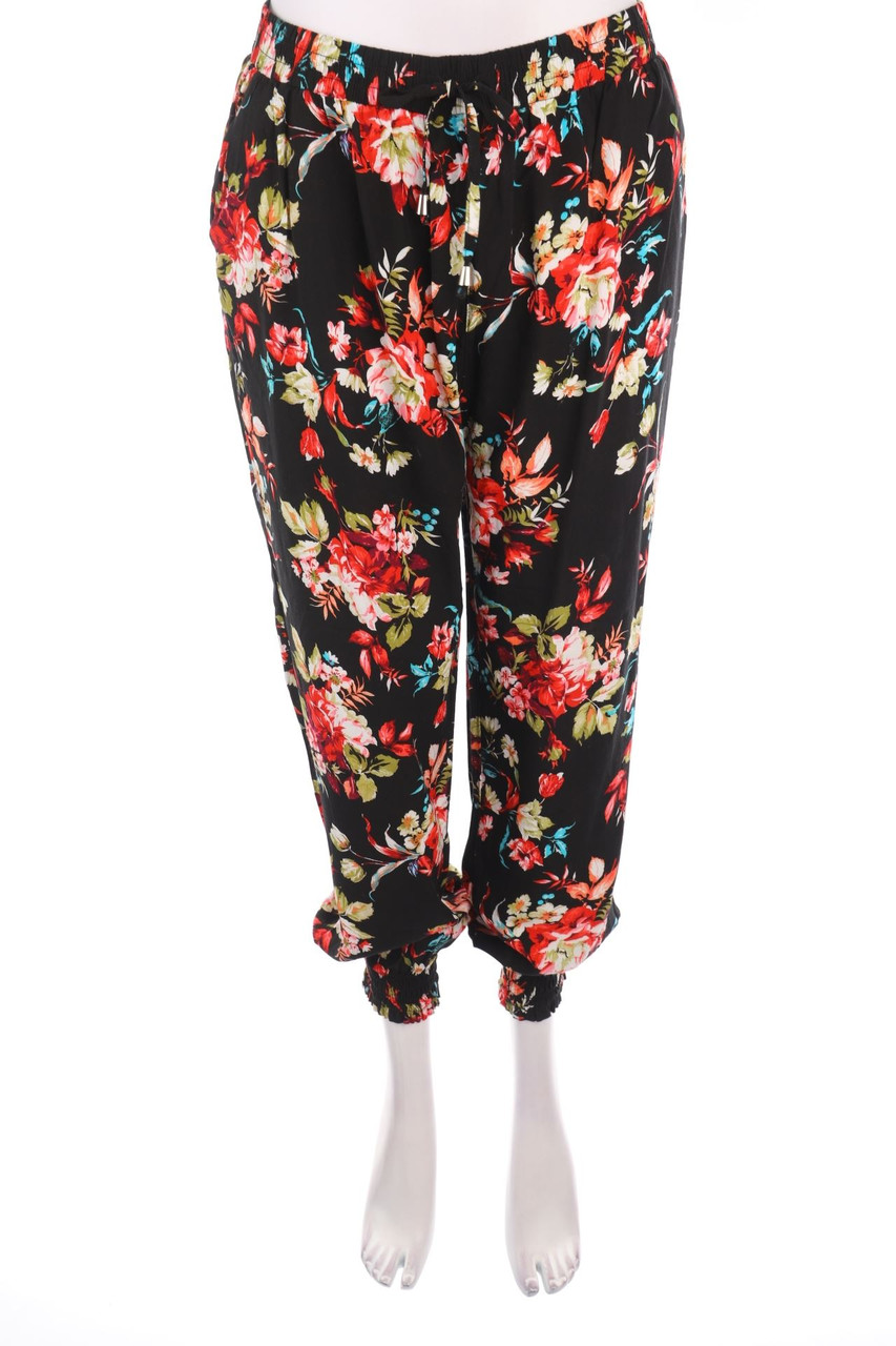 SECONDHAND - Jogger-Hose mit Blumen-Print - XL