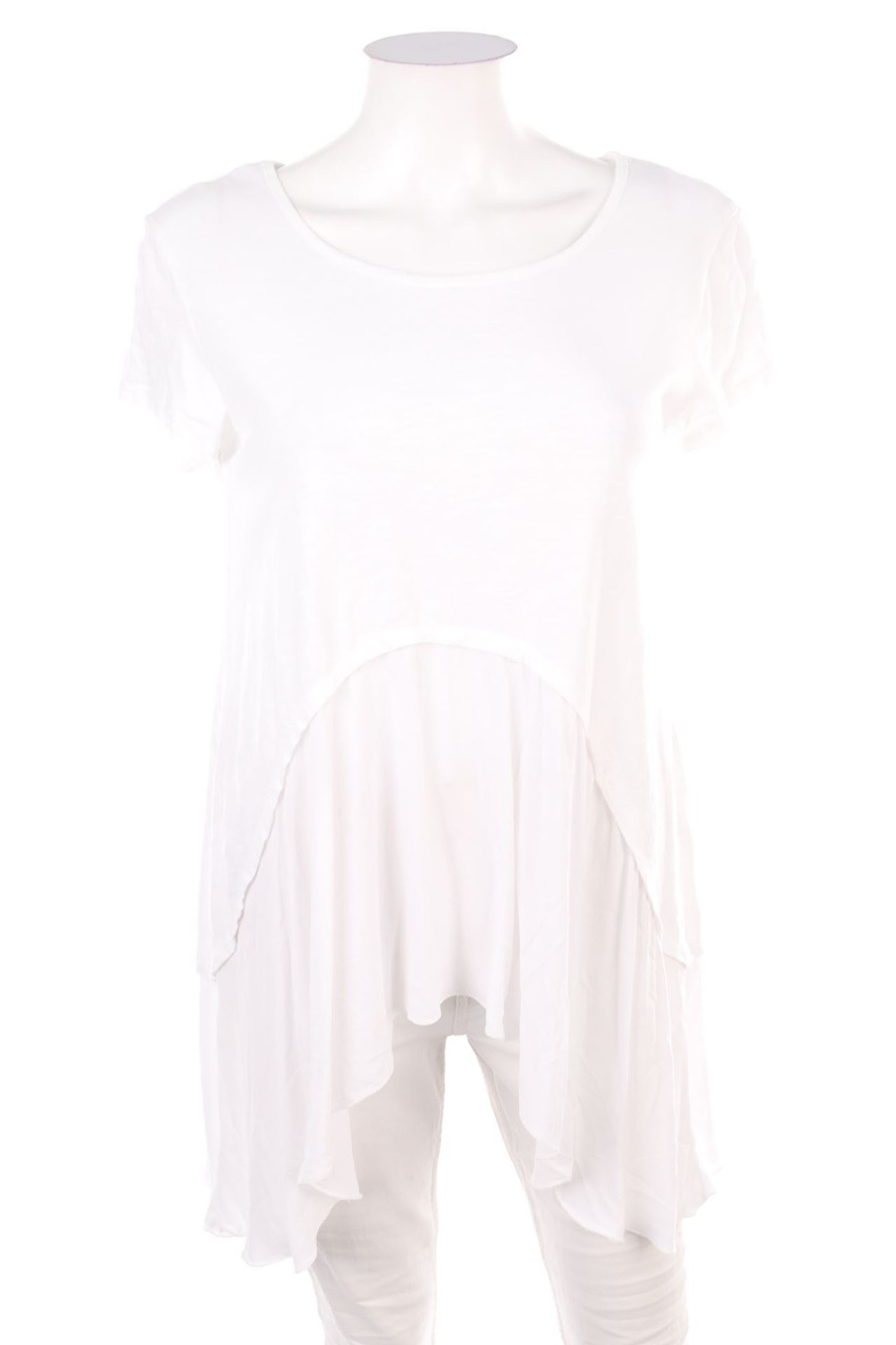 Ohne Label - Kurzarm-Shirt im Layer Look - D 36-38