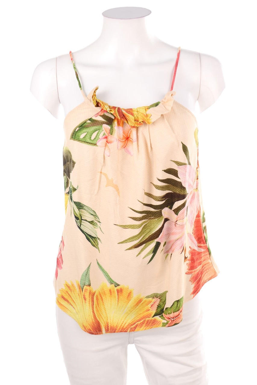 SECONDHAND - Blusentop mit Blumen-Print - XS